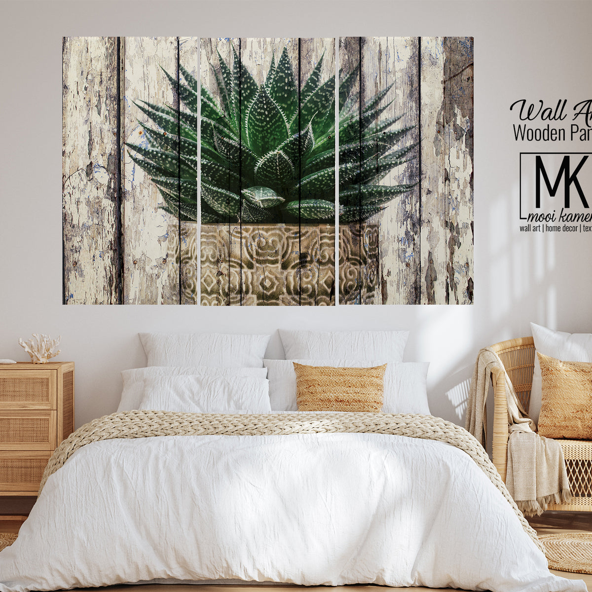 Wooden Wall Art | 3 Set | Plant | Succulent – Mooi Kamer