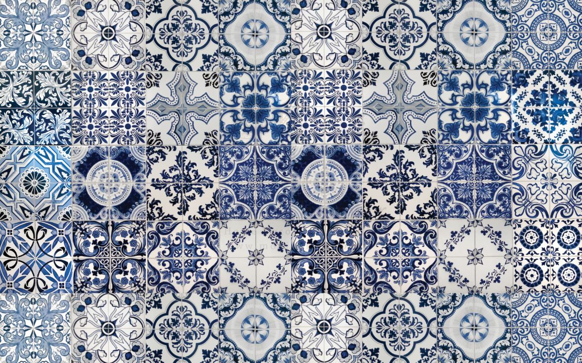 MOSAIC BLUE | VINYL RUG – Mooi Kamer