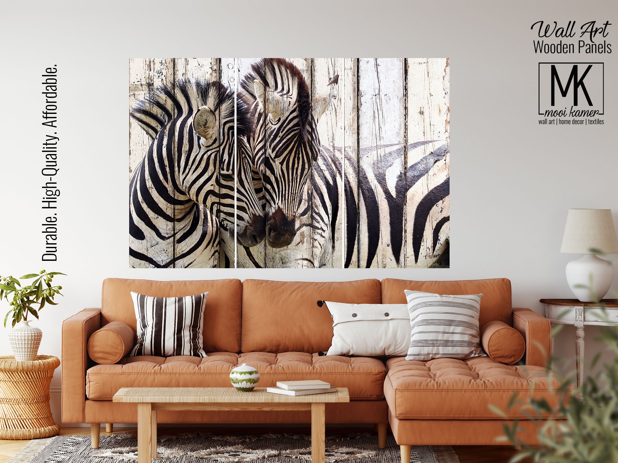 Wooden Wall Art | 3 Set | Animal | Zebra – Mooi Kamer