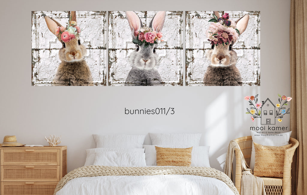 3 Set | Bunny | Floral | Vintage Tile